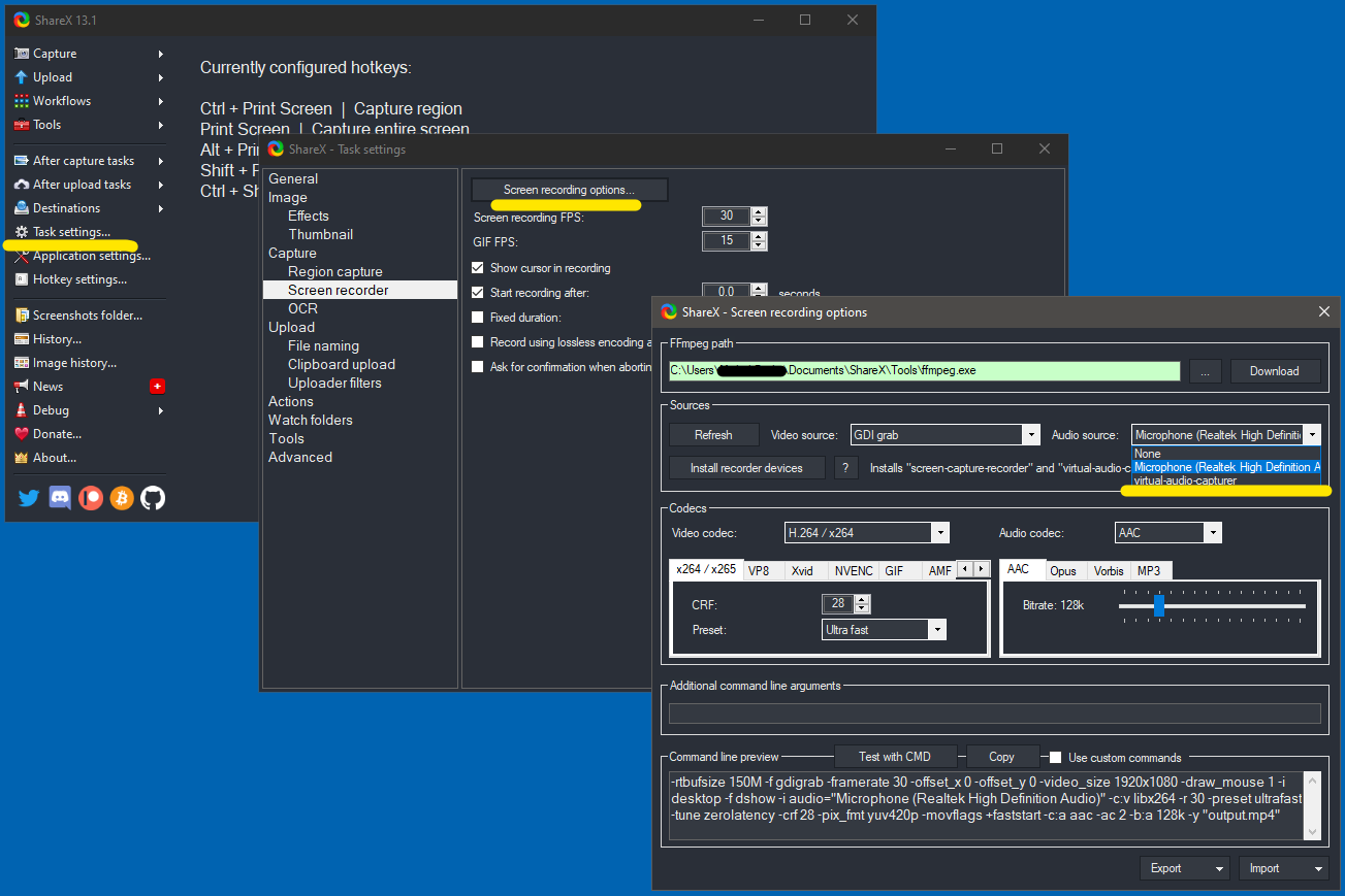 sharex record audio source